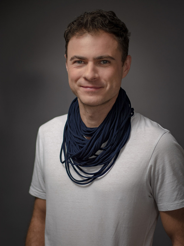 moda - inne Naszyjnik dzianinowy - ciemny granat (unisex)