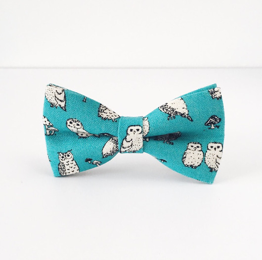 Hibou. Turkusowa mucha w sowy Maja Allure