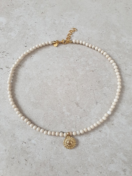 chokery Naszyjnik ANTYK  jaspis river, surowy mosiądz