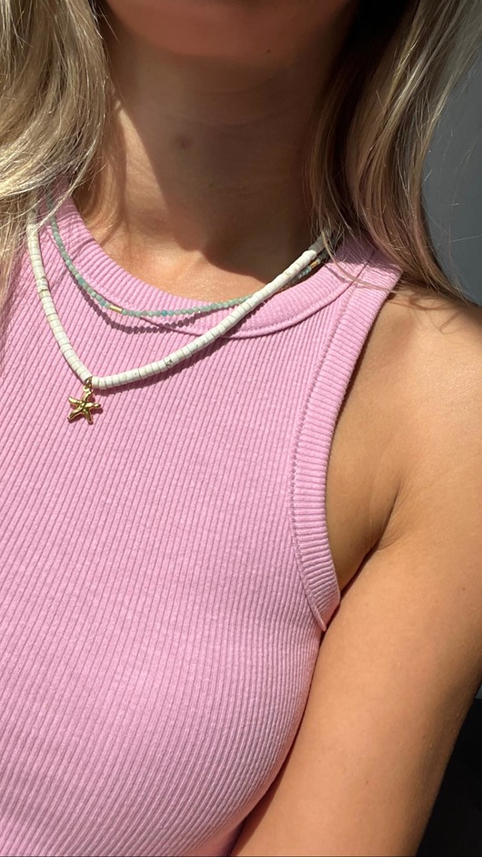 chokery Naszyjnik biały z rozgwiazdą