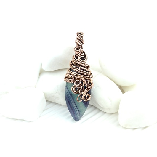wisiory Fluoryt wisiorek wire wrapping