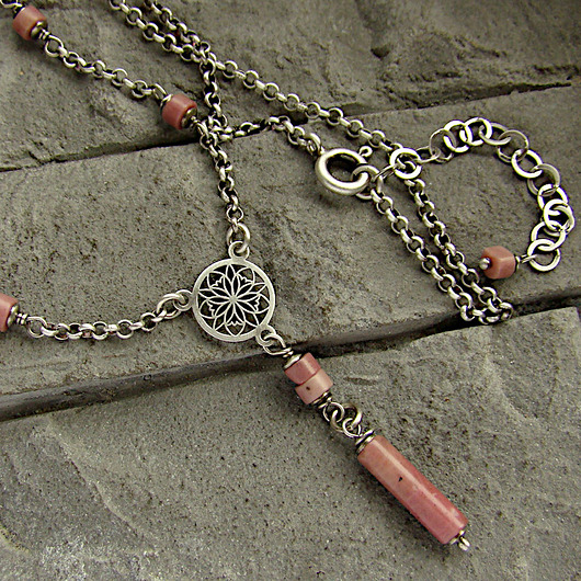 wisiory Rodonit - naszyjnik