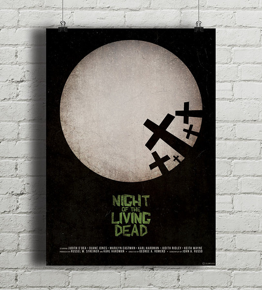 Noc Żywych Trupów - plakat minimalmill