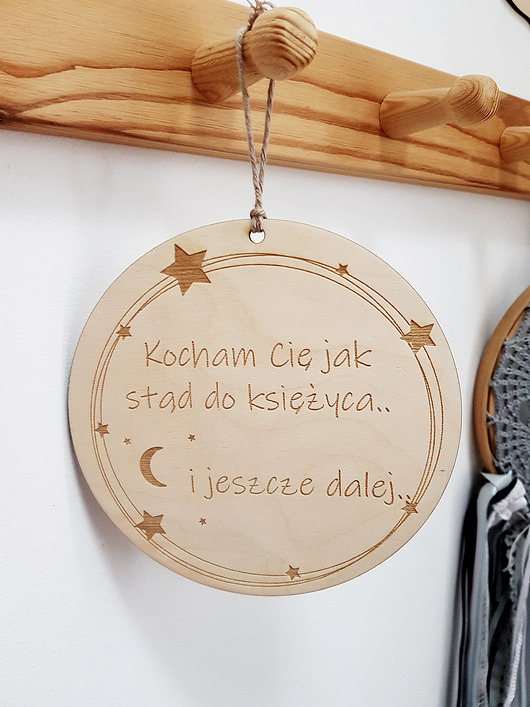 Drewniany proporczyk Kocham Cię jak stąd do.. Dream Woods