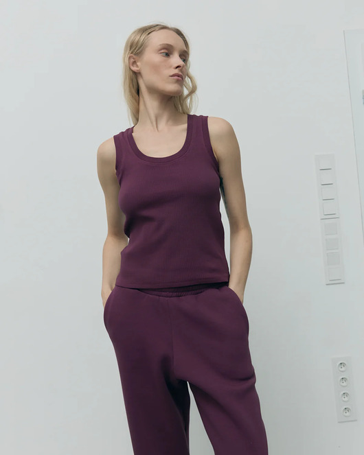 spodnie dresowe damskie Spodnie Vintage mauve wine