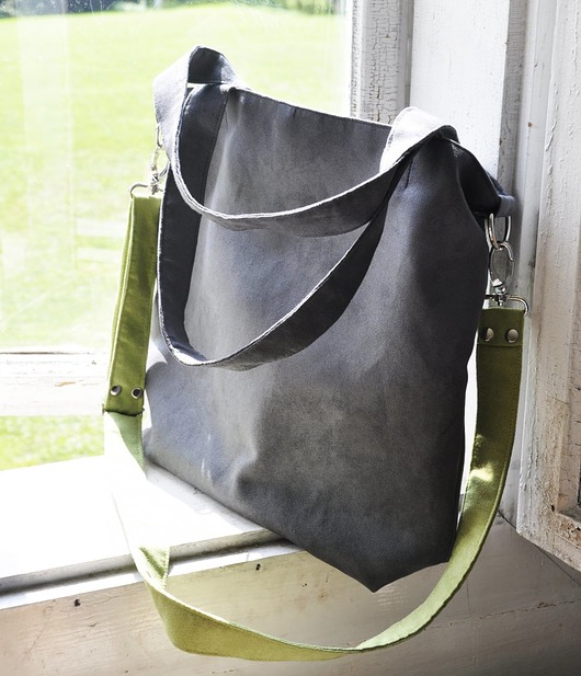 torby na ramię Torba hobo rozm. L - szary, limonka