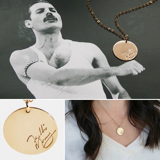 Złoty Naszyjnik Freddie Mercury Autograf Gosia Meyer Jewelry