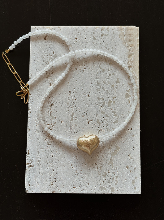 złote naszyjniki Naszyjnik  Jadeit Serce