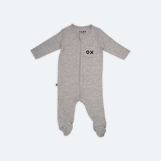 body i śpiochy niemowlęce BASIC ONEPIECE GRAY MELANGE 0-3 M