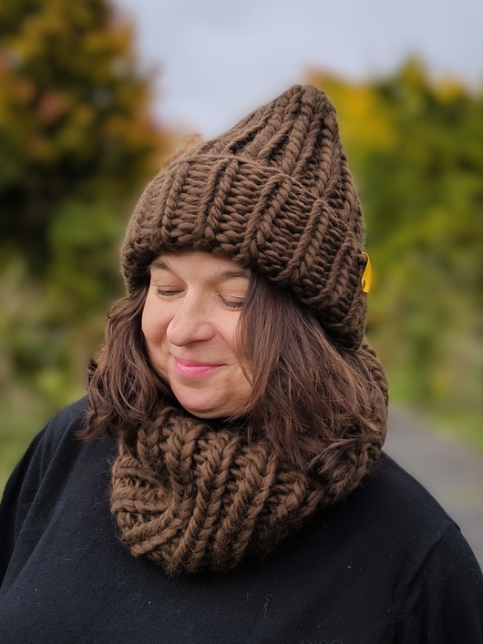 czapki damskie Wełniana czapka zimowa peruvian WOOLY czekolada