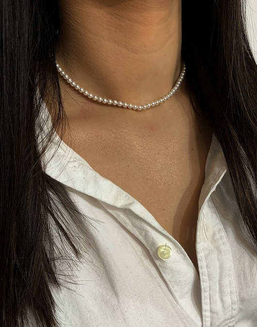 Choker z białych pereł SWAROVSKI CRYSTAL LUO
