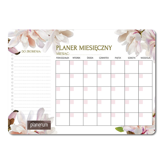 kalendarze i plannery Planer Magnetyczny Suchościeralny - A3 Blossom - na lodówkę