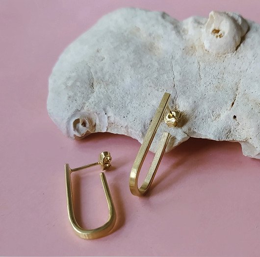 kolczyki pozłacane Kolczyki Pablo U - srebro 925 pokryte 24 K złotem