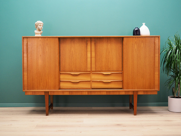 komody i szafki Highboard tekowy, duński design, lata 60