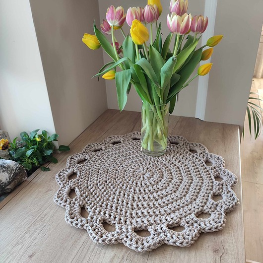 podkładki do kuchni Podkładka szydełkowa na stolik kawowy 50cm