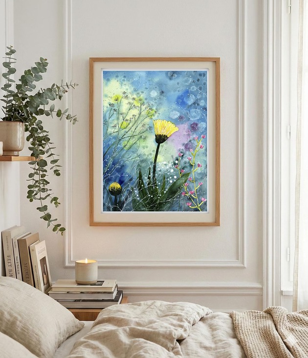 obrazy Oryginalna akwarela.Łąka A4