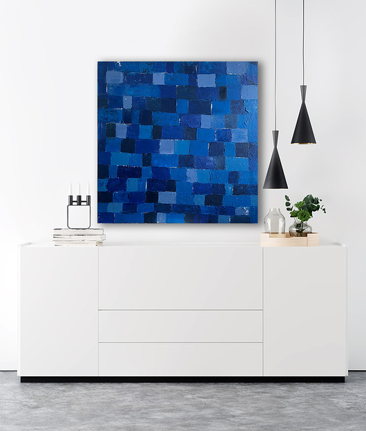 obrazy Unikalny obraz abstrakcyjny 80x80 "Mozaika Nocy"