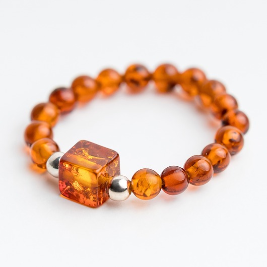 pierścionki elastyczne Pierścionek elastyczny bursztyn bałtycki