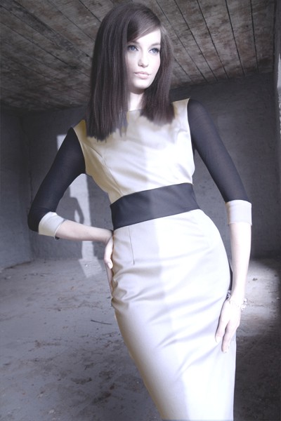 WYPRZEDAŻ! Dress with black sleeves 36 Kasia Zapała