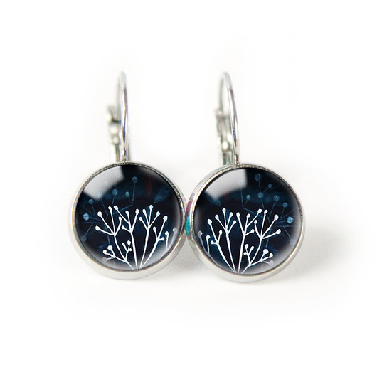 kolczyki szklane Night nature kolczyki wiszące