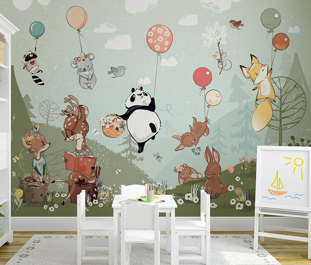 naklejki ścienne do pokoju dziecka Tapeta dla dzieci SPRING TALES