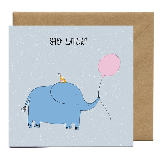 kartki okolicznościowe - wydruki Kartka urodzinowa Słonik