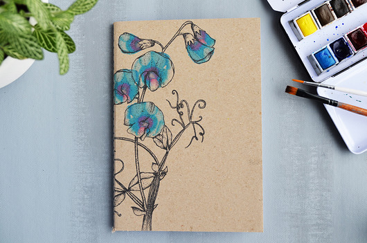 Eko-notes z ilustracją groszku Anna Chudzik Pawlik Art