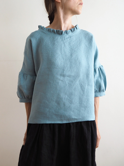 bluzki - inne Bluzka "COSMOS" szałwia, 100% len