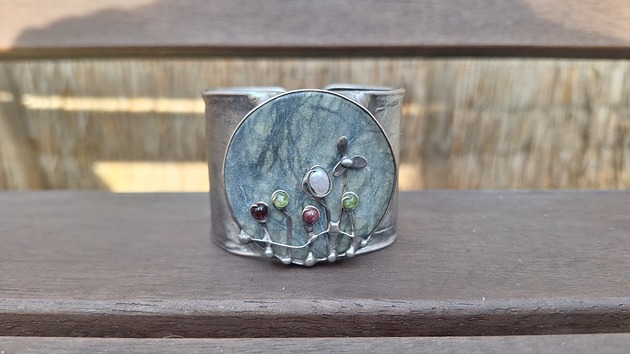 bransoletki wire wrapping Ogród - bransoletka regulowana