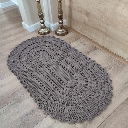 dywany Dywan owalny ze sznurka szydełkowy 70cmx120cm
