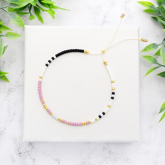 Bransoletka Minimal Dots - Powder Violet Ilovehandmade