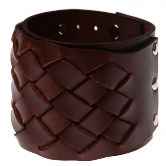 Bransoleta skórzana Geometric Brown LILITH STORE