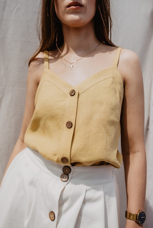 bluzki - inne Lniana koszulka na ramiączkach, MANGO