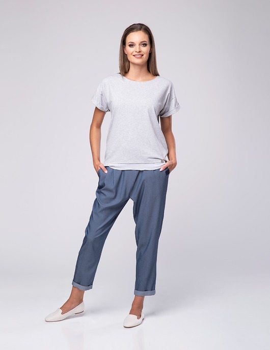 Spodnie  Boyfriend Jeans 415 ciemny jeans Look made with Love