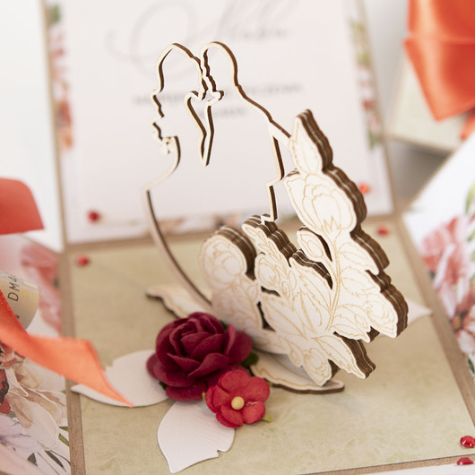 kartki scrapbooking Pamiątka ślubu, exploding box, kartka 3d na wesele