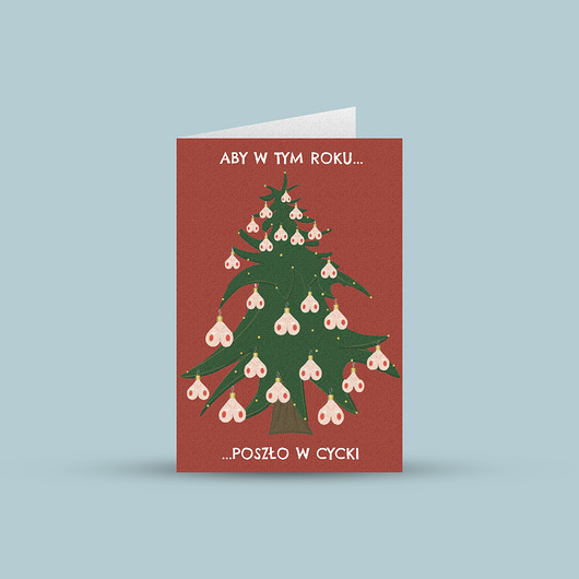 kartki świąteczne Kartka świąteczna- Aby w tym roku poszło w cycki!