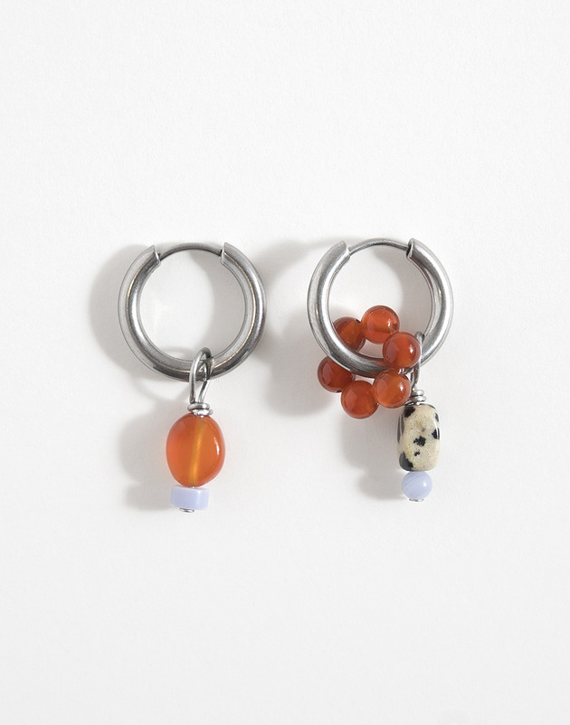 kolczyki z kamieniami Kolczyki koła z zawieszkami