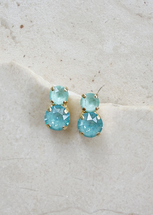 kolczyki pozłacane Kolczyki pozłacane Pretty: Crystal Paradise Blue & Soft Mint