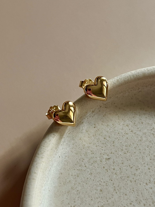 kolczyki pozłacane Kolczyki Vero mini serca sztyfty srebro pozłacane