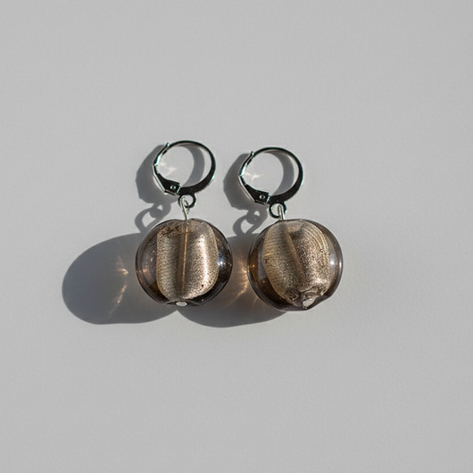 kolczyki szklane Brązowe kolczyki z kryształkami