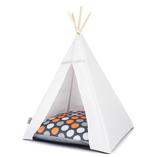 Legowisko Tipi Glamour Białe - Pomarańcz. Grochy Halkalife