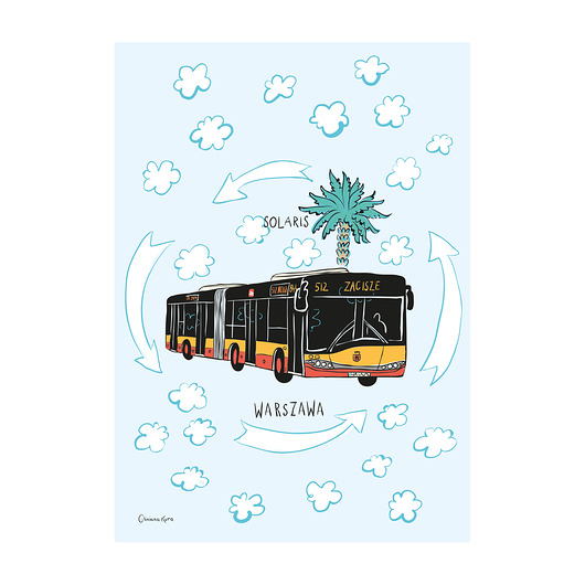plakaty Plakat A4 Warszawa Autobus Solaris Urbino 18