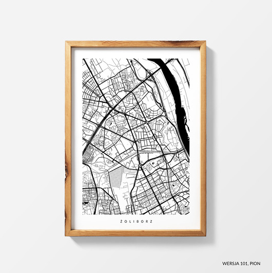 plakaty Żoliborz - plakat z planem dzielnicy