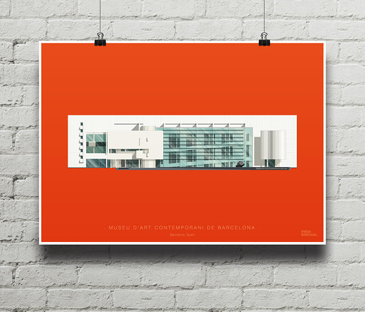 Muzeum MACBA Barcelona - plakat 50x70 cm minimalmill