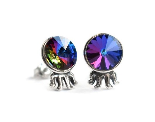 Kolczyki Swarovski - ośmiornice: Aniela z Adriatyku Marisella