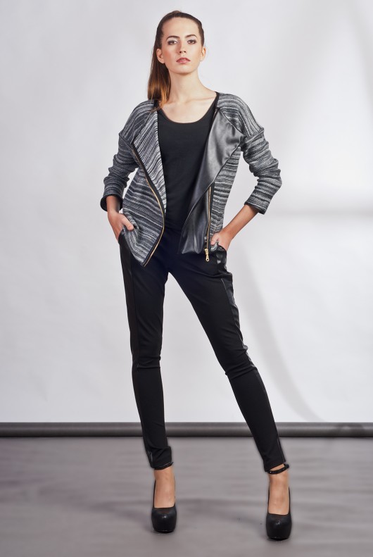 Asymmetric cardigan with zipper Lanti