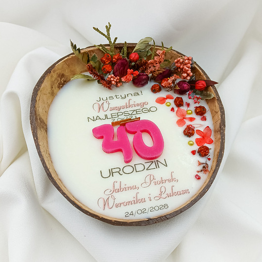 świeczniki i świece Prezent na 40 urodziny /własna  personalizacja