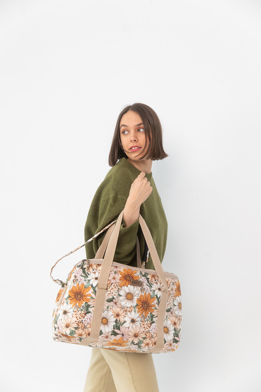 torby podróżne Torba welurowa podróżna ochra