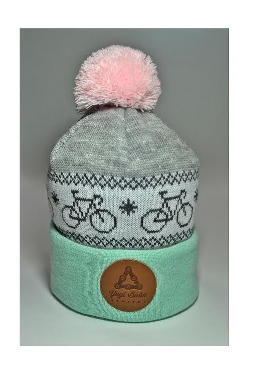 czapki damskie beanie pompom bike* pastel * YOGI BABU PROJEKT