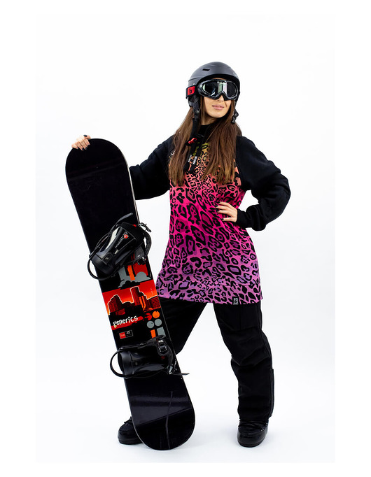 bluza z kapturem damska Damska Bluza Snowboard DR.CROW Multicolor Leopard